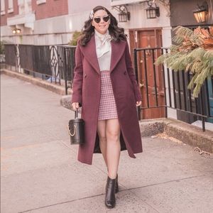 Club Monaco Daylina Wool Coat (Long), burgundy